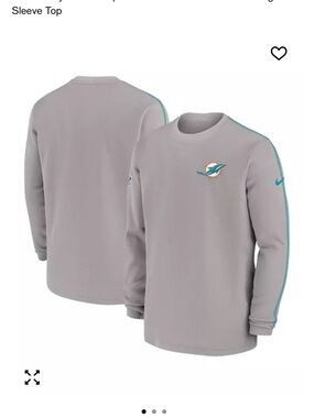 Men's Gray NFL Official Nike Miami Dolphins Sideline Coaches Long Sleeve Top M